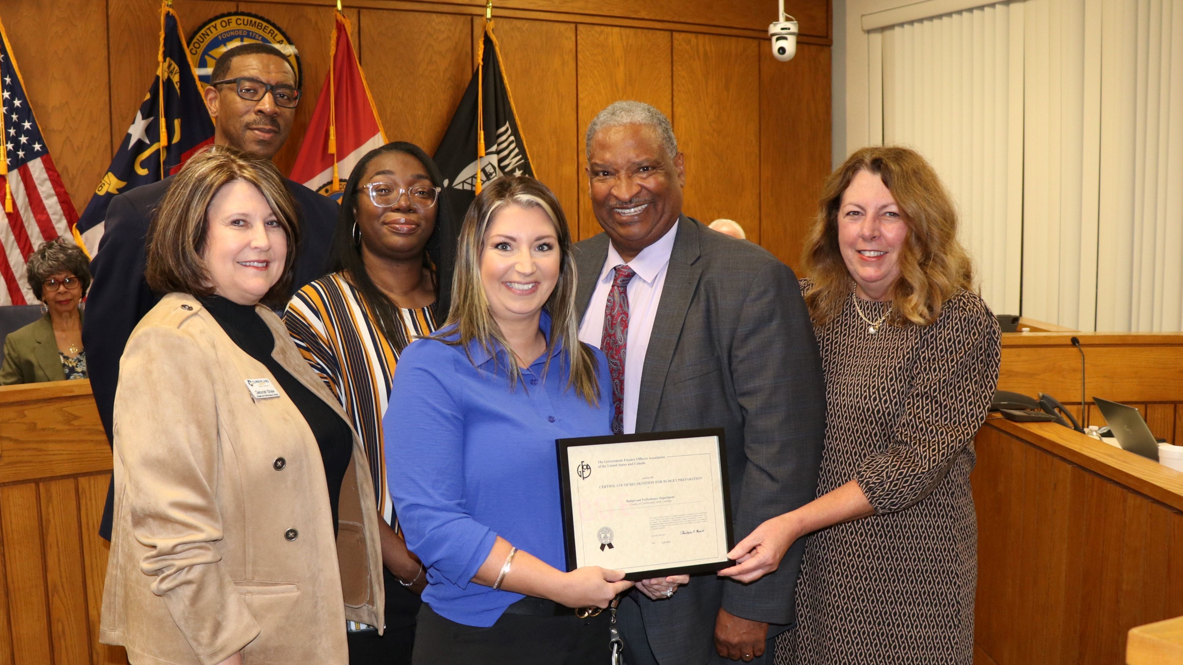 Budget & Performance staff recognized by Board of Commissioners and County Manager