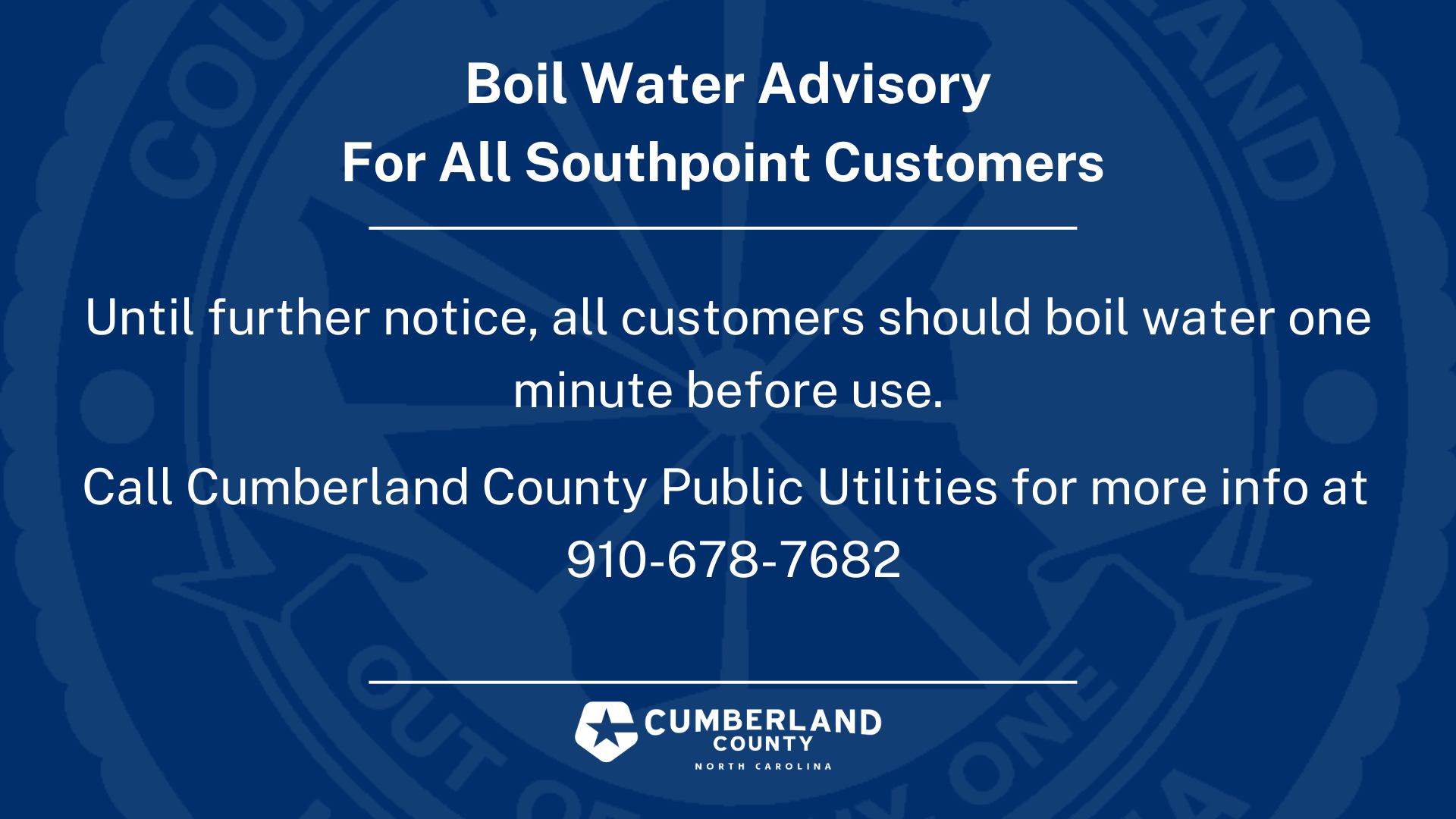 Southpoint Boil Advisory